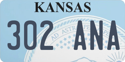 KS license plate 302ANA