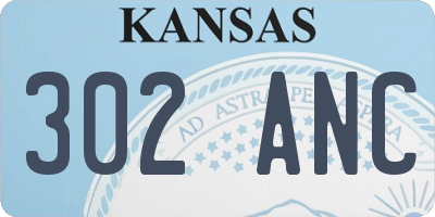 KS license plate 302ANC