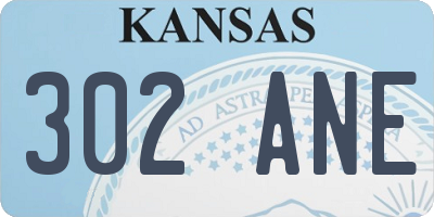 KS license plate 302ANE