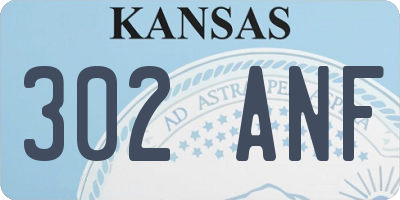 KS license plate 302ANF