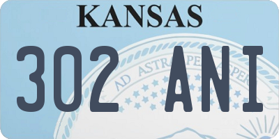 KS license plate 302ANI