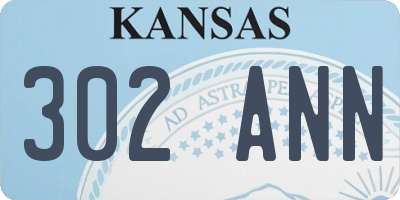 KS license plate 302ANN