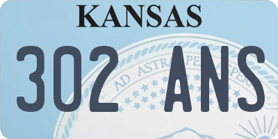 KS license plate 302ANS