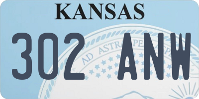 KS license plate 302ANW