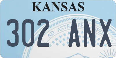 KS license plate 302ANX