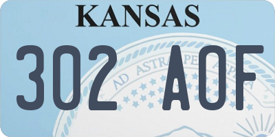 KS license plate 302AOF