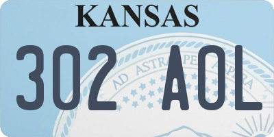 KS license plate 302AOL