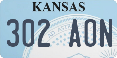 KS license plate 302AON