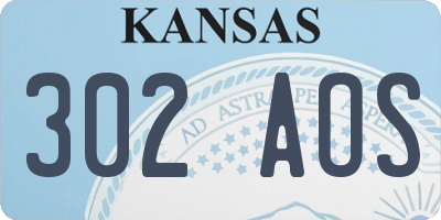KS license plate 302AOS