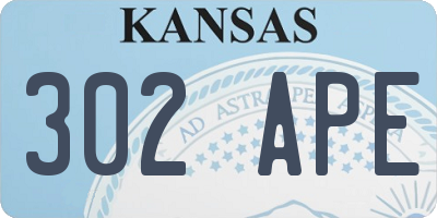 KS license plate 302APE