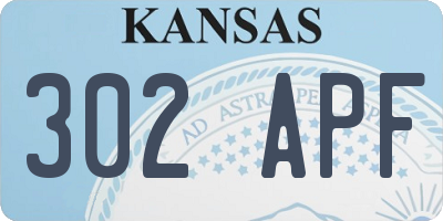 KS license plate 302APF