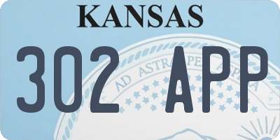 KS license plate 302APP