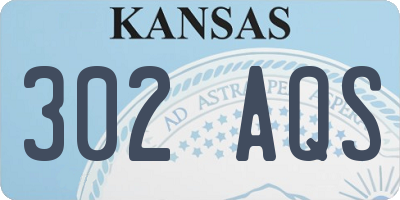 KS license plate 302AQS