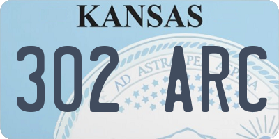 KS license plate 302ARC