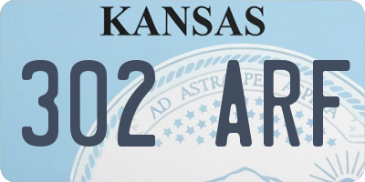 KS license plate 302ARF