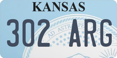 KS license plate 302ARG