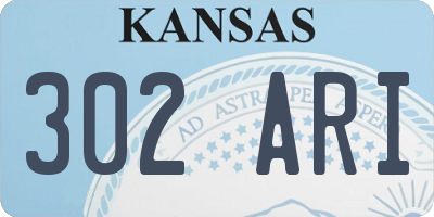 KS license plate 302ARI