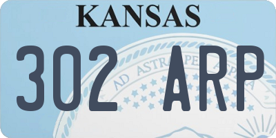 KS license plate 302ARP