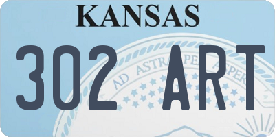KS license plate 302ART