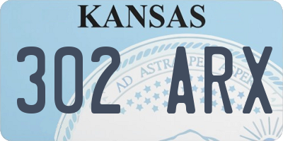 KS license plate 302ARX