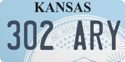 KS license plate 302ARY