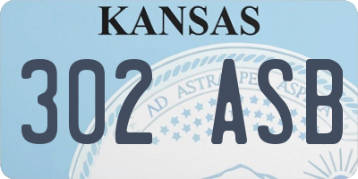 KS license plate 302ASB