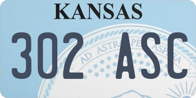 KS license plate 302ASC