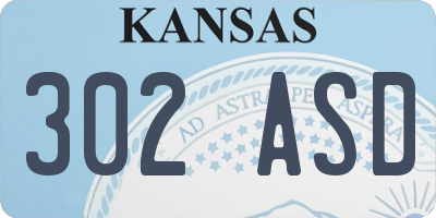 KS license plate 302ASD