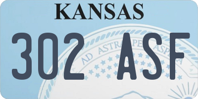 KS license plate 302ASF