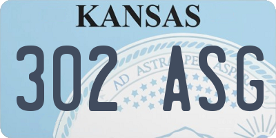 KS license plate 302ASG