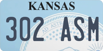 KS license plate 302ASM