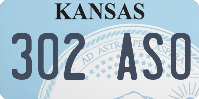 KS license plate 302ASO