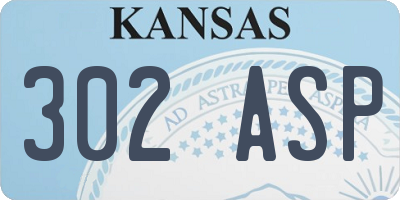 KS license plate 302ASP