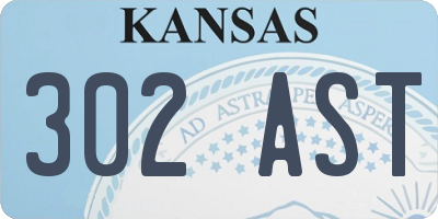 KS license plate 302AST