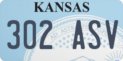 KS license plate 302ASV