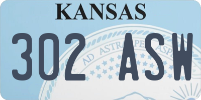 KS license plate 302ASW