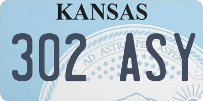 KS license plate 302ASY