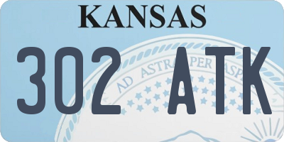 KS license plate 302ATK