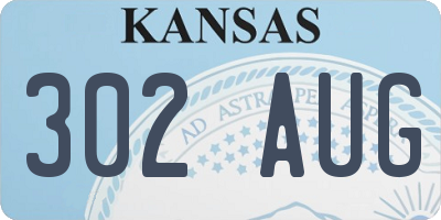 KS license plate 302AUG