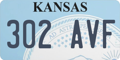 KS license plate 302AVF