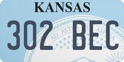 KS license plate 302BEC