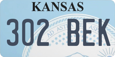 KS license plate 302BEK