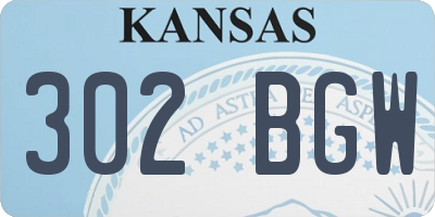 KS license plate 302BGW