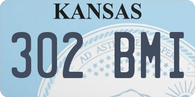 KS license plate 302BMI