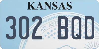 KS license plate 302BQD