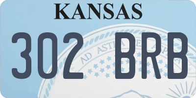 KS license plate 302BRB