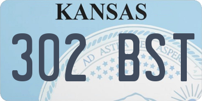 KS license plate 302BST