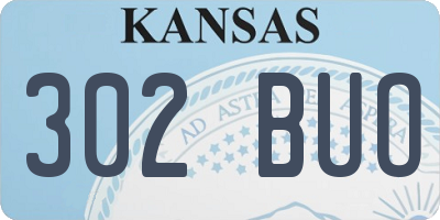 KS license plate 302BUO