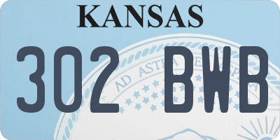 KS license plate 302BWB