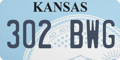 KS license plate 302BWG
